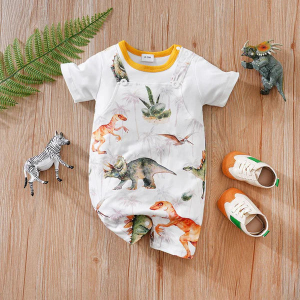Kids Printed Half Rompers – Panda, Teddy Bear & Black Dot Designs