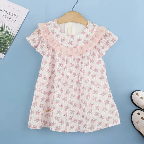 Girls Floral Print Dress – Soft & Comfortable Casual Wear