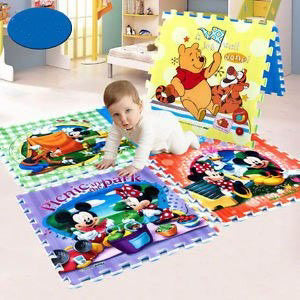 Baby Crawl Mat – Set of 4 Prince Garden Print (62×62×1 cm Each)
