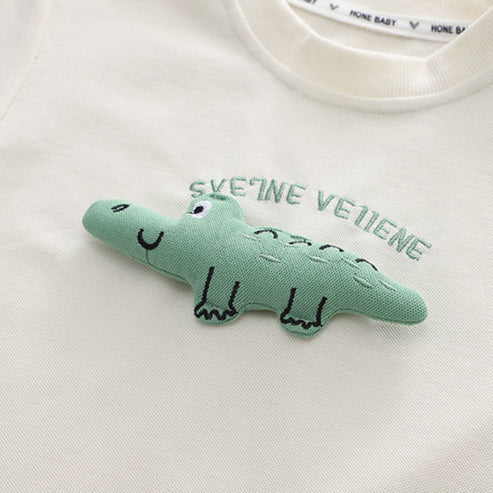 Kids Short Sleeve Crocodile T-Shirt & Shorts Set – Soft & Comfortable