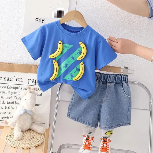 Boys T-Shirt and Denim Shorts Set – Soft Cotton Summer Wear