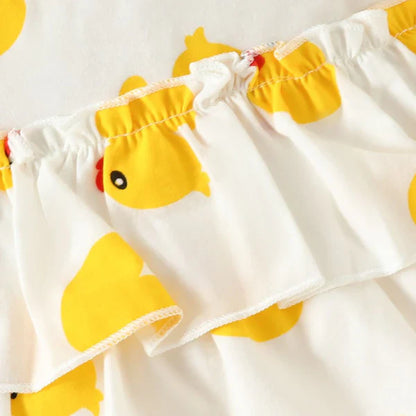 Baby Girl Floral-Style Sleeveless Co-Ord Set with Flare & Headband
