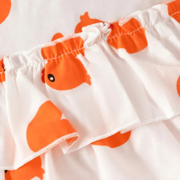 Baby Girl Floral-Style Sleeveless Co-Ord Set with Flare & Headband