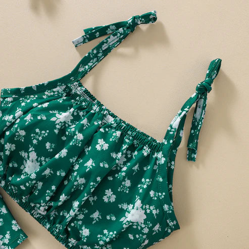 Baby Girl Two-Piece Co-Ord Set – Floral Crop Top & Skirt Summer Outfit