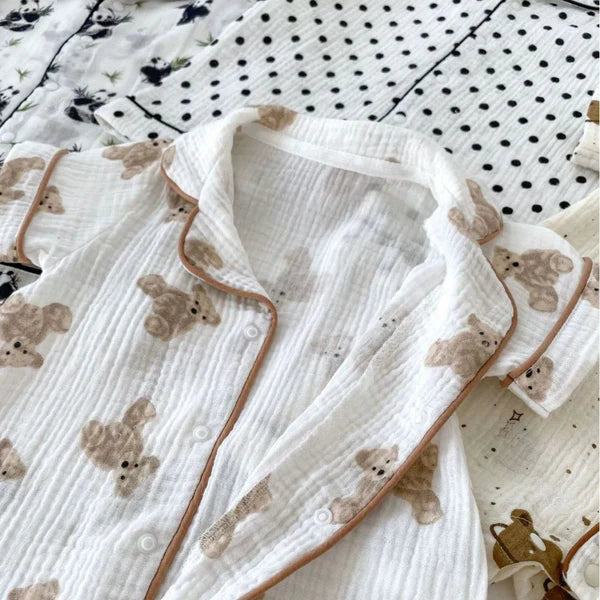 Kids Printed Half Rompers – Panda, Teddy Bear & Black Dot Designs