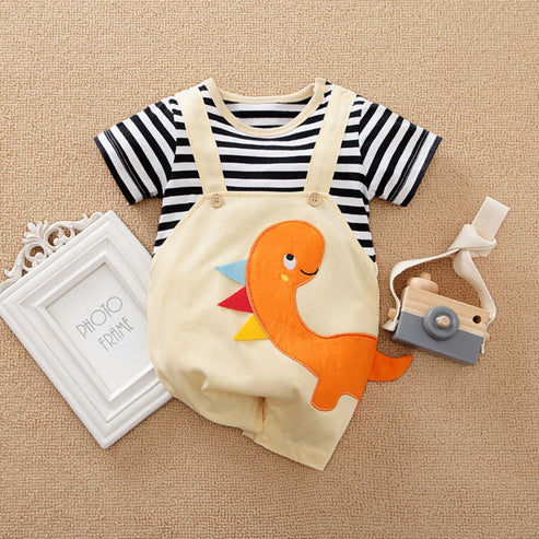 Dinosaur Design Half Sleeve Romper for Kids – Soft & Comfortable