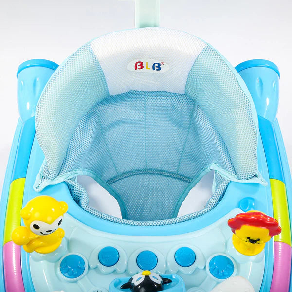 Musical 2-in-1 Adjustable Baby Walker cum Rocker with Parent Control Handle