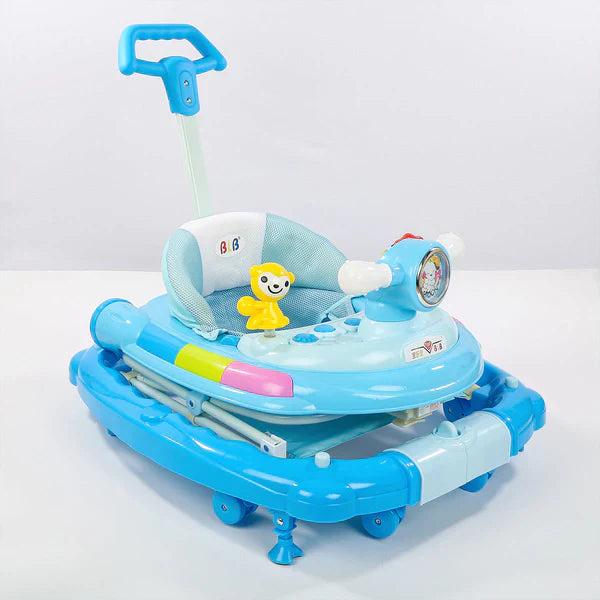 Musical 2-in-1 Adjustable Baby Walker cum Rocker with Parent Control Handle