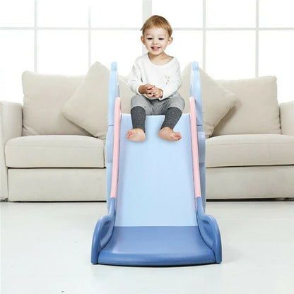 Indoor Slide for Kids with Basketball Ring – Sky Blue