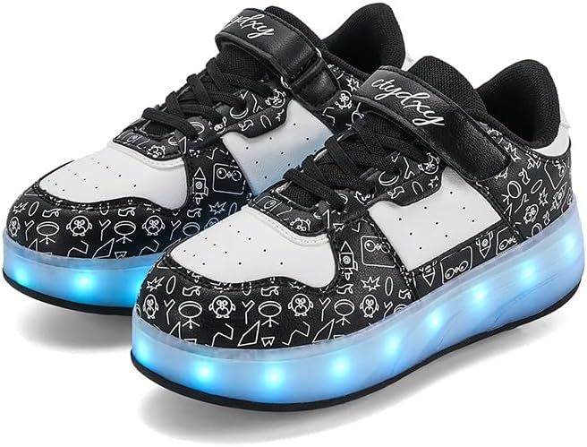 Girls & Women LED Light-Up Sneakers – USB Rechargeable Glowing Platform Shoes for Kids