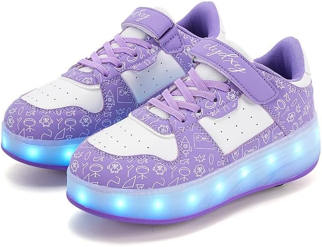 Girls & Women LED Light-Up Sneakers – USB Rechargeable Glowing Platform Shoes for Kids