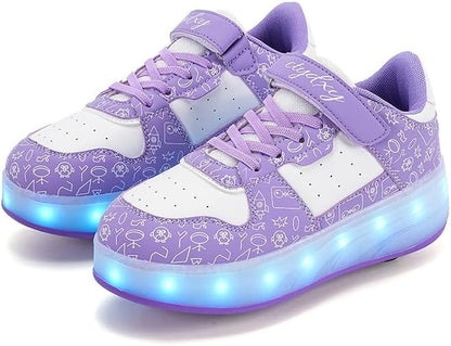 Girls & Women LED Light-Up Sneakers – USB Rechargeable Glowing Platform Shoes for Kids