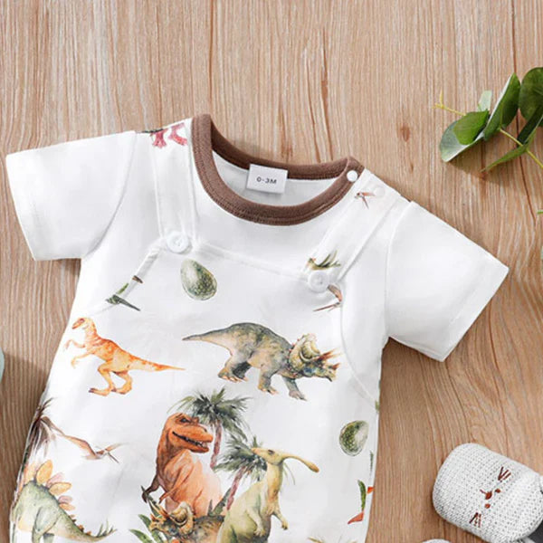 Jurassic Jungle Dinosaur Print Playsuit for Kids