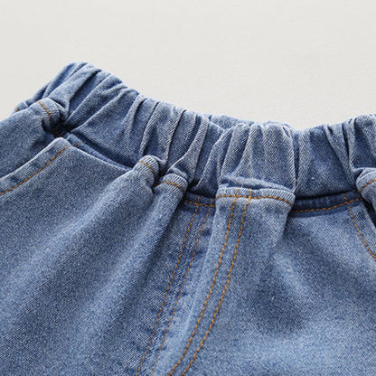 Boys T-Shirt and Denim Shorts Set – Soft Cotton Summer Wear