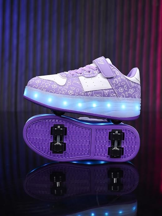 Girls & Women LED Light-Up Sneakers – USB Rechargeable Glowing Platform Shoes for Kids