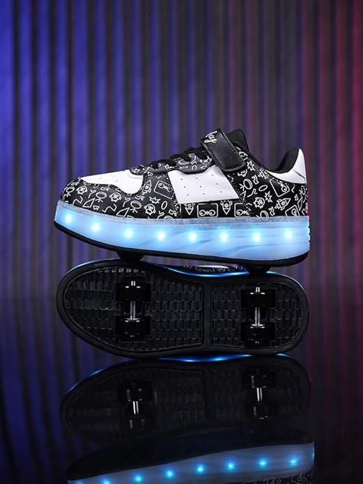 Girls & Women LED Light-Up Sneakers – USB Rechargeable Glowing Platform Shoes for Kids