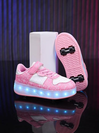 Girls & Women LED Light-Up Sneakers – USB Rechargeable Glowing Platform Shoes for Kids