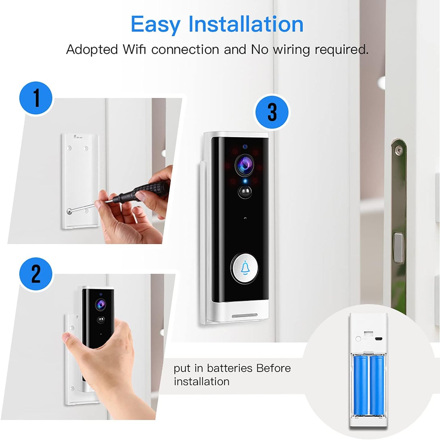 Smart WiFi IP Doorbell Security Camera Wth Night Vision