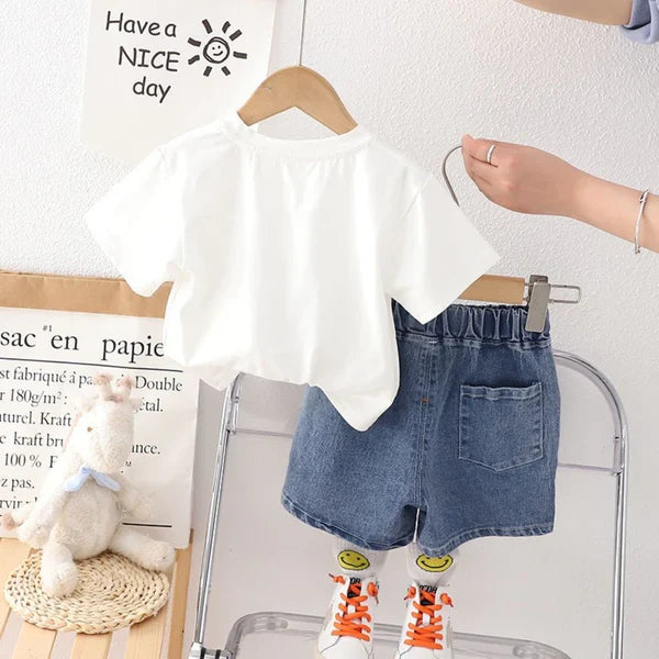 Boys Short Sleeve Dress Set – Stylish Casual Outfit for Kids