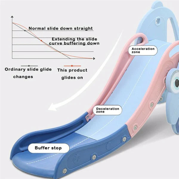 Indoor Slide for Kids with Basketball Ring – Sky Blue