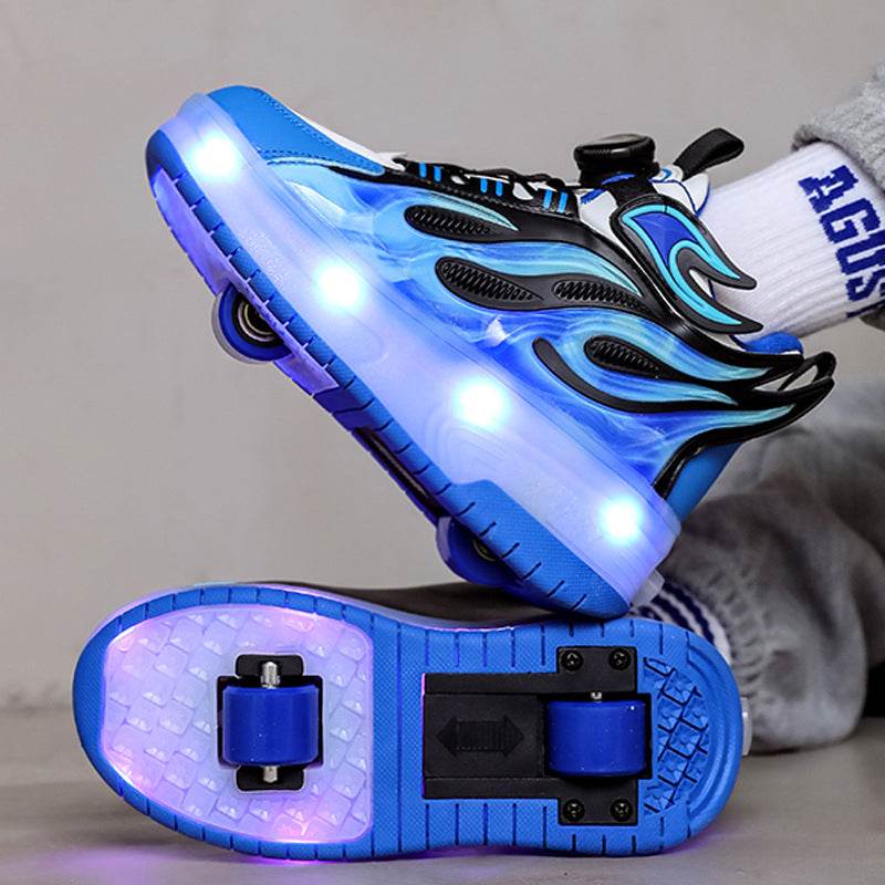 Kids Dual-Wheel Roller Sneakers – Detachable Inline Skate Shoes for Boys & Girls | 2-in-1 School & Outdoor Skating Shoes