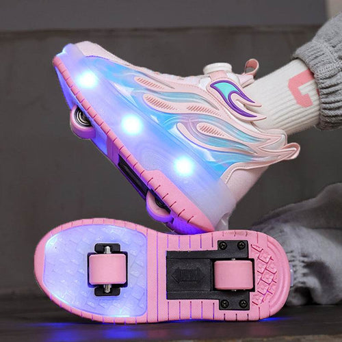 Kids Dual-Wheel Roller Sneakers – Detachable Inline Skate Shoes for Boys & Girls | 2-in-1 School & Outdoor Skating Shoes